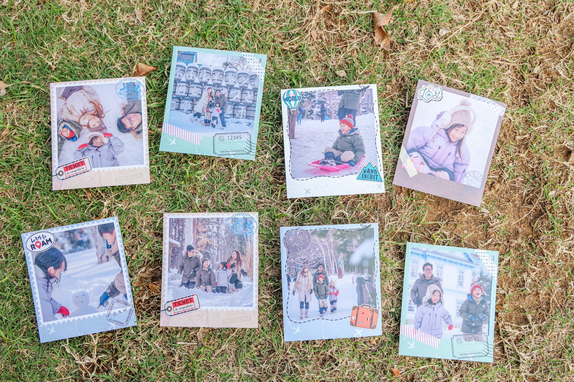 旅遊主題:方形寶麗來照片卡(8張)