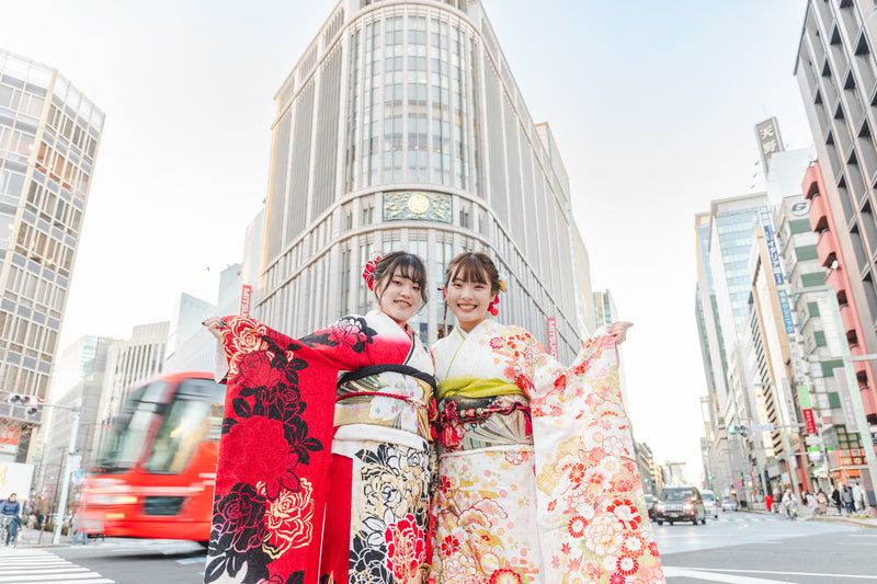 尊雅和服之美｜東京街頭浪漫｜好友和服寫真｜Graceful Kimono Beauty | Romantic Tokyo Streetscape | Besties Kimono Portrait